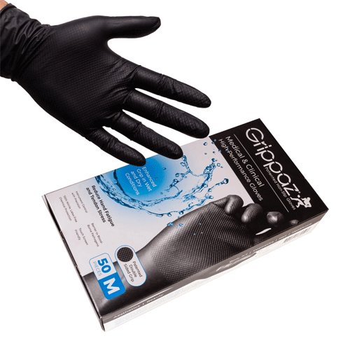 Black Grippaz Gloves Size M 50 Pack