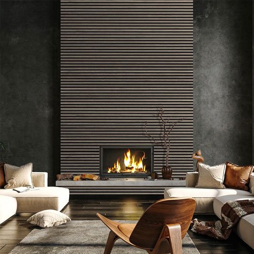 Fibrotech Acoustic Panel 2.44m x 605mm x 22mm - Grey Oak
